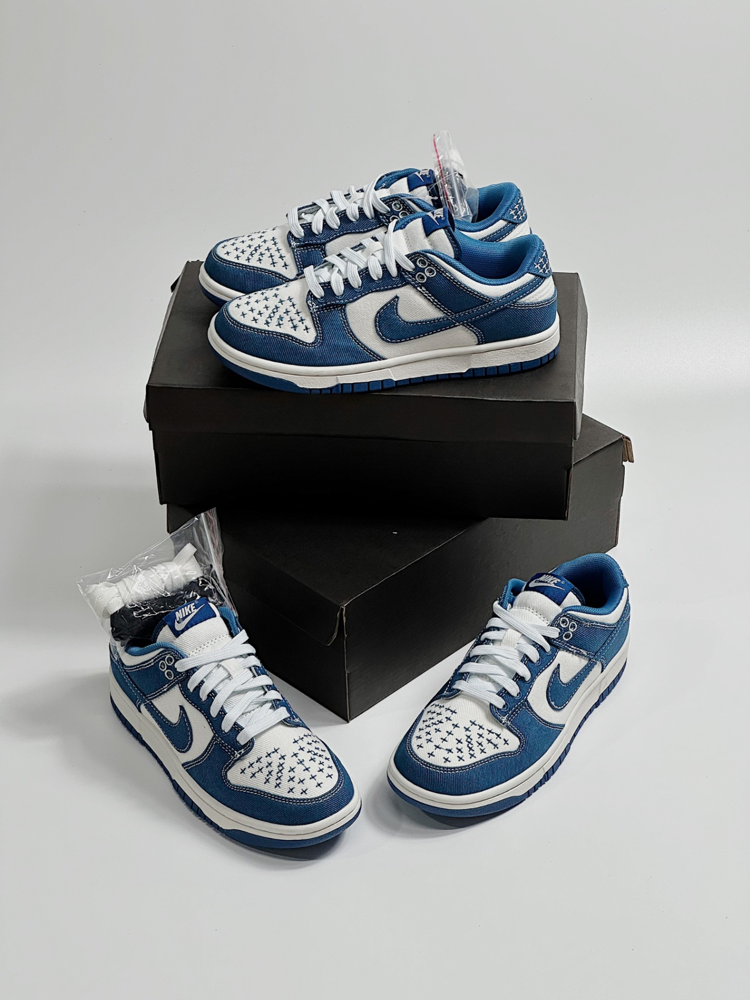Giày Nike SB Dunk Low Denim Blue Sashiko (ORDER)