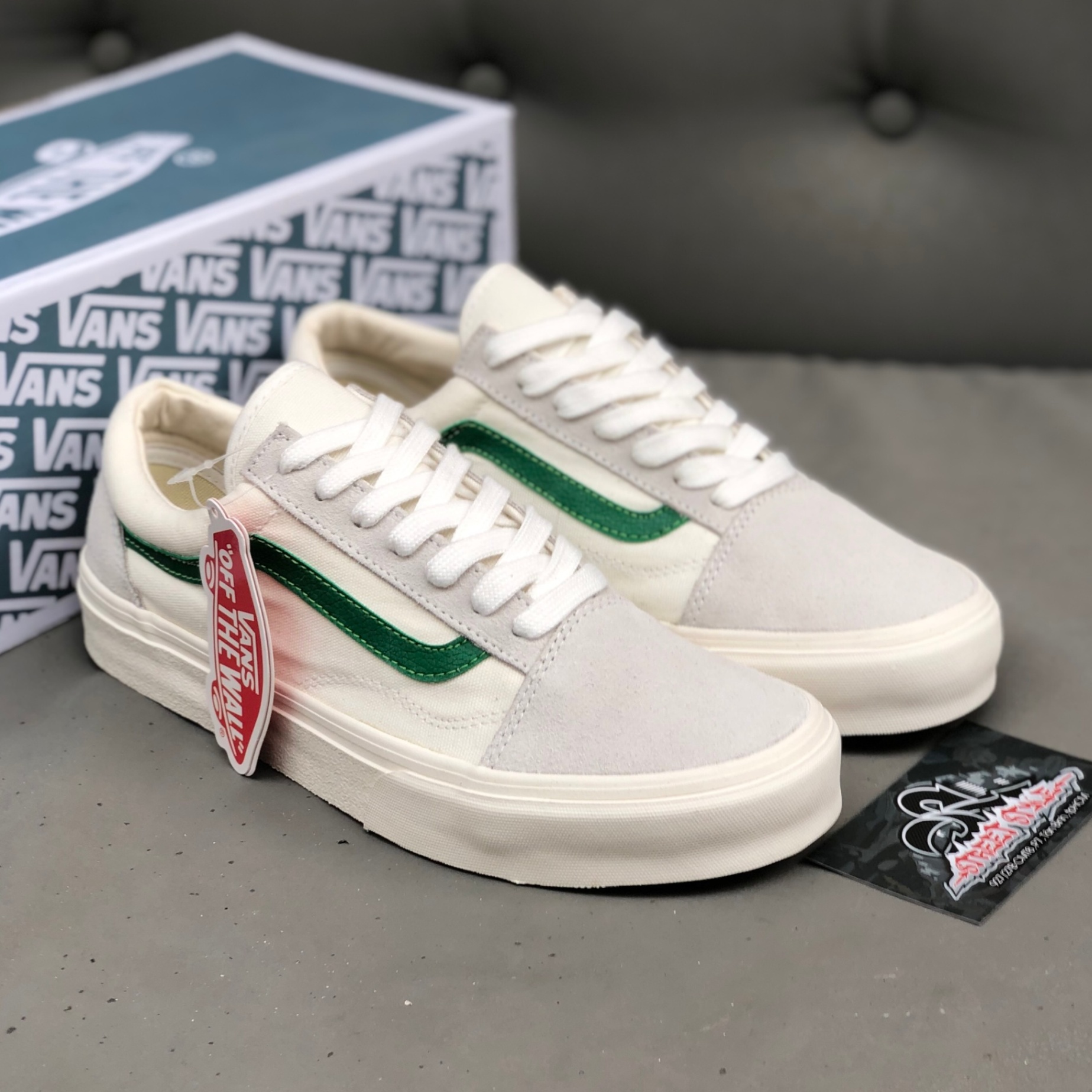 THANH LÝ Giày Vans Old Skool White Green