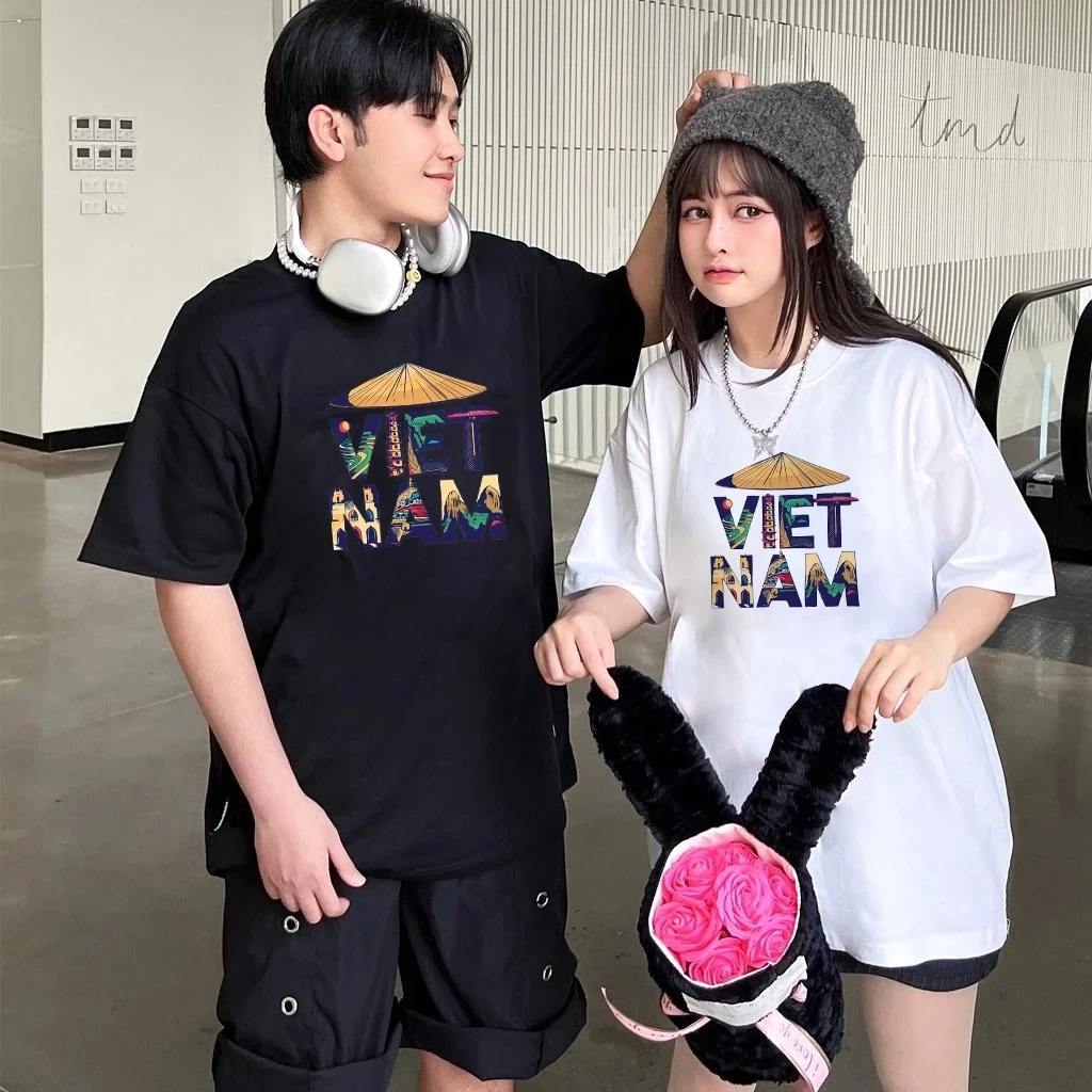 Áo Thun Việt Nam Tay Ngắn In Hình Nón Lá Việt Nam ATVN09 100% Cotton Oversized Nhiều Màu