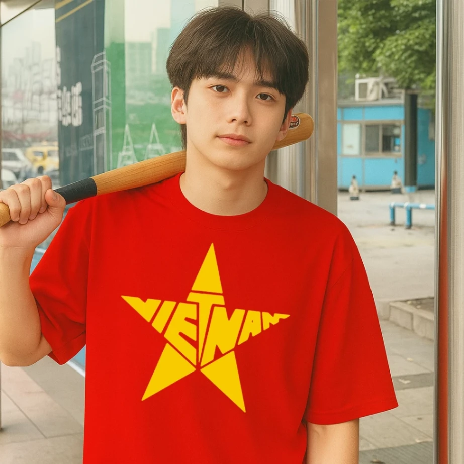 Áo Thun Việt Nam Tay Ngắn in hình Cờ Đỏ Sao Vàng Việt Nam ATVN20 100% Cotton Oversized Nhiều Màu