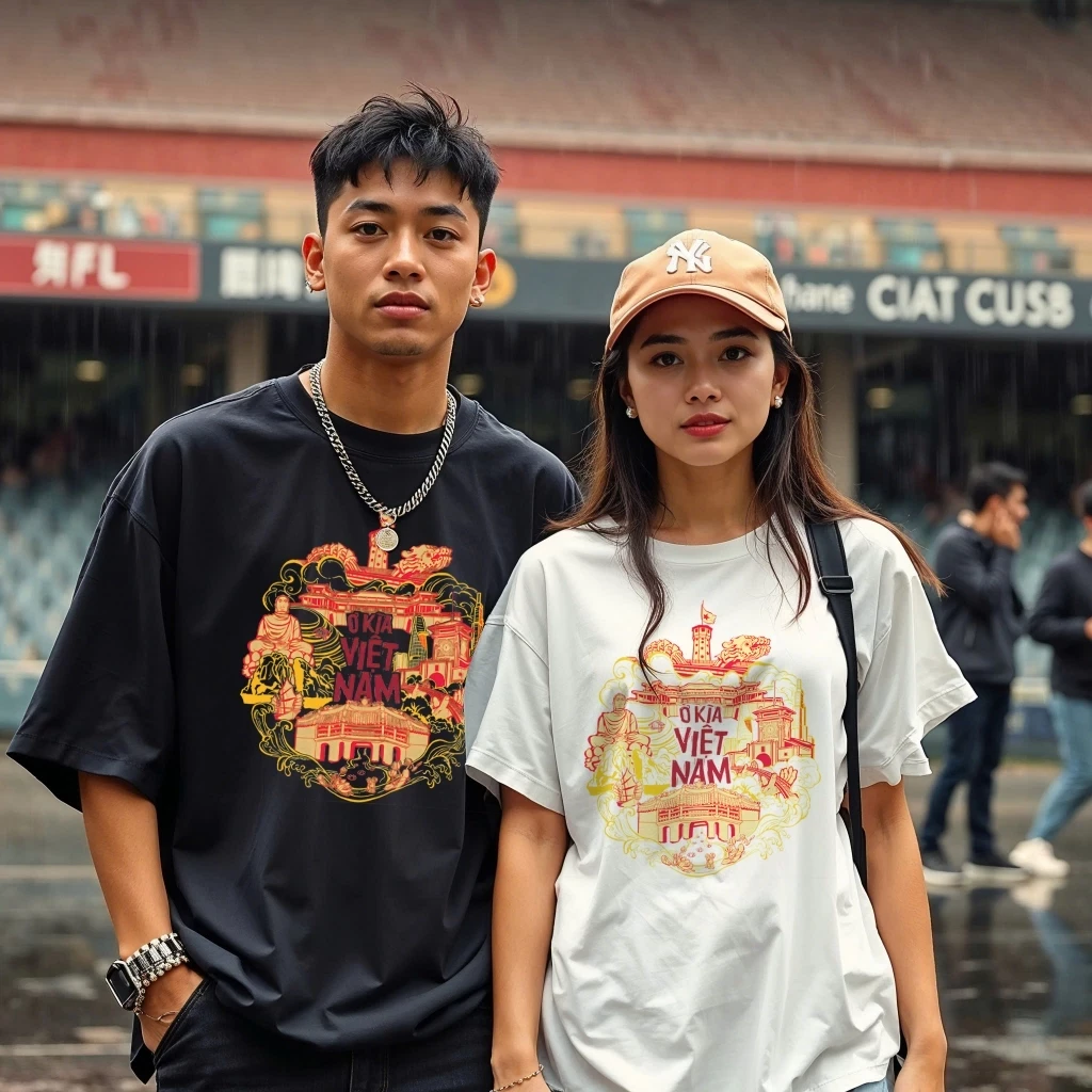 Áo Thun Việt Nam Tay Ngắn Ở Kìa Việt Nam ATVN17 100% Cotton Oversized Nhiều Màu