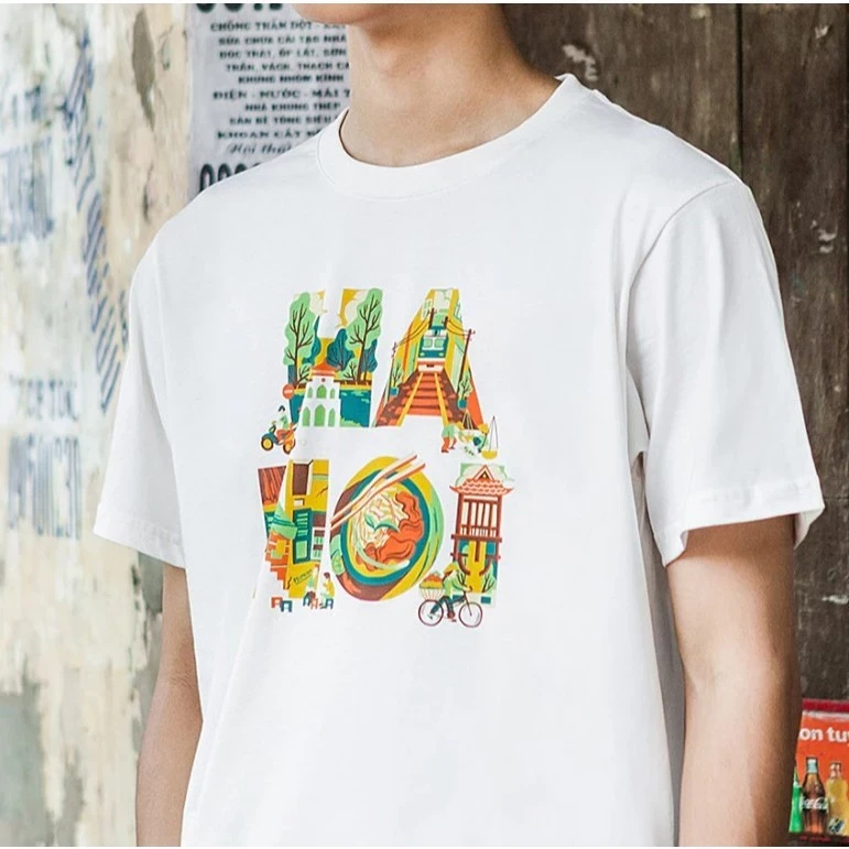 Áo Thun Việt Nam Tay Ngắn In Hình Hà Nội Nghệ Thuật ATVN13 100% Cotton Oversized Nhiều Màu