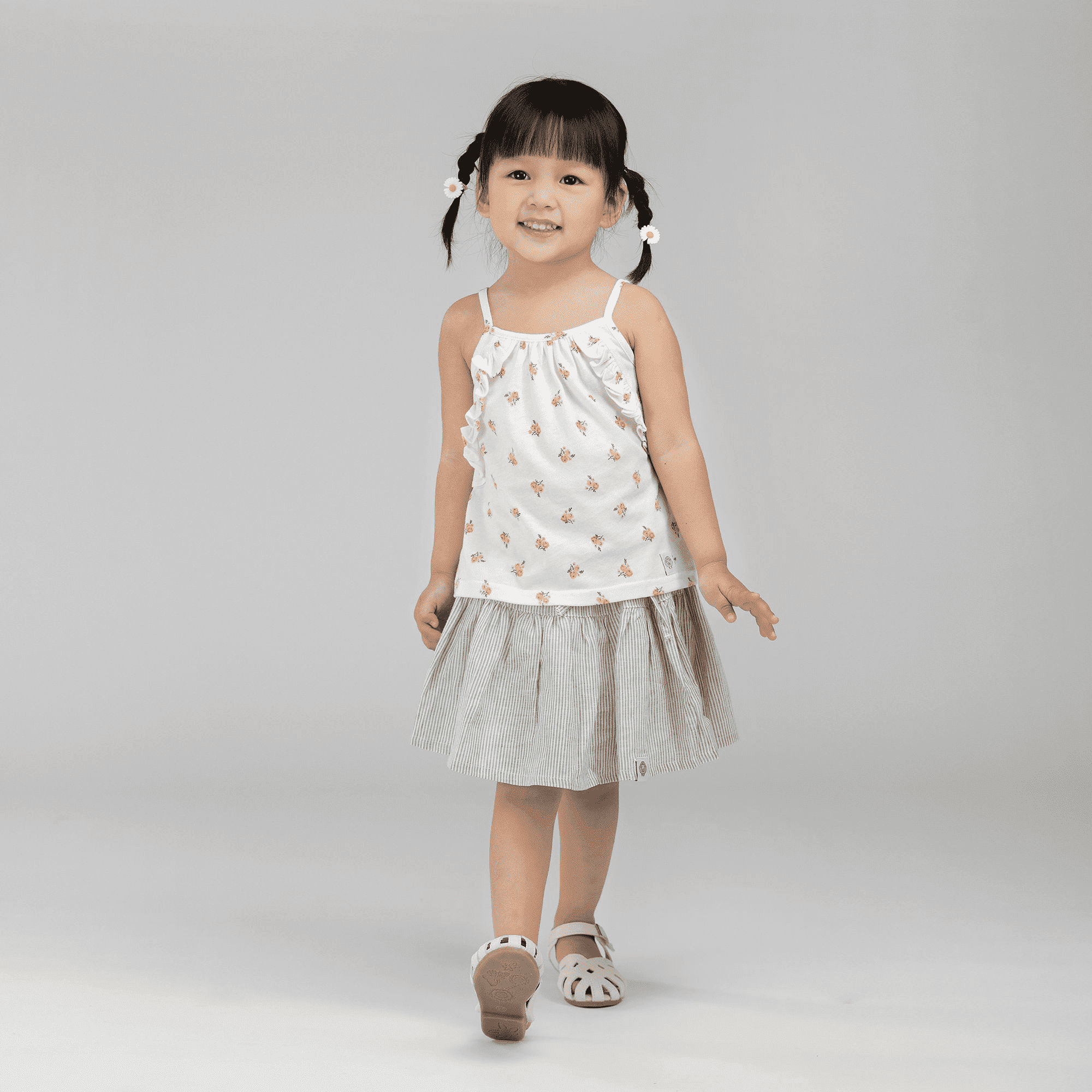Bộ áo gấu chân váy nâu phong cách Hàn quốc cho Bé gái 2-6 tuổi-bg309 rẻ đẹp cho  bé