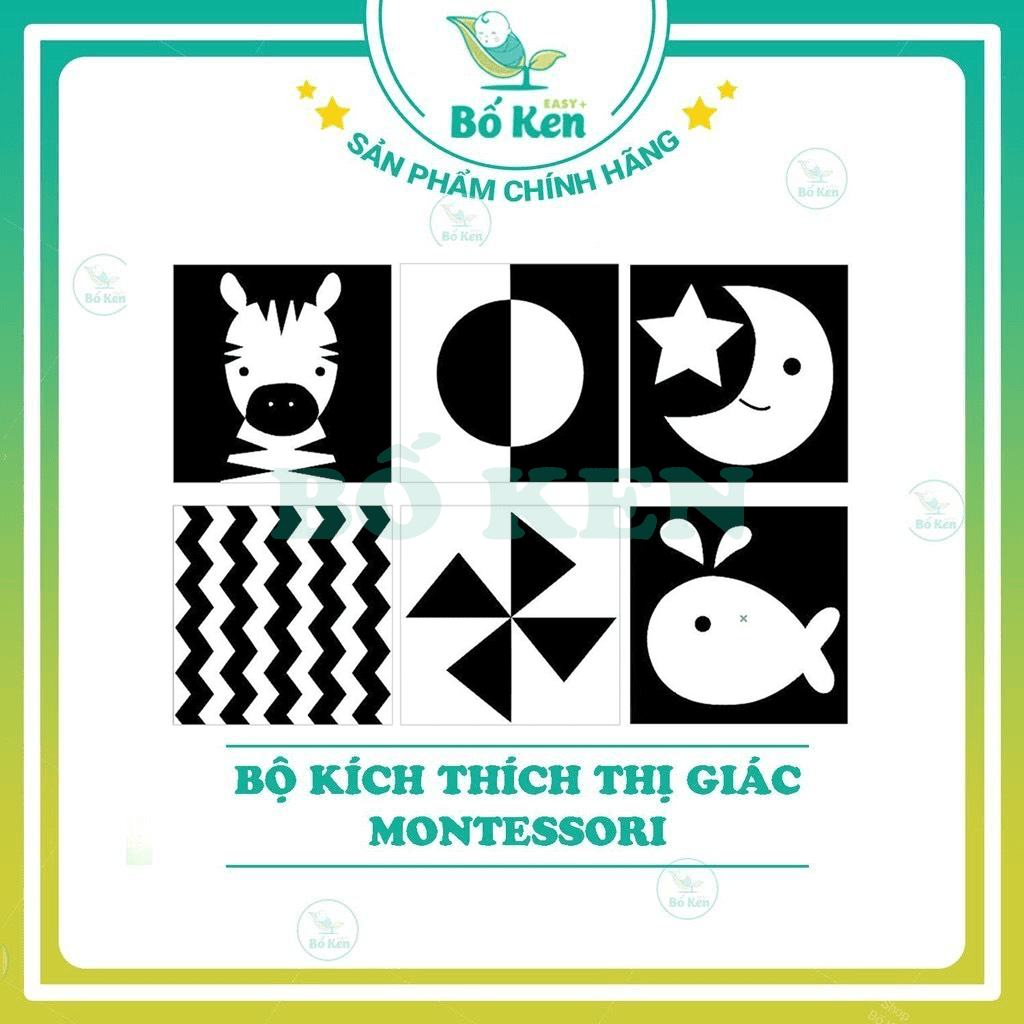 Bộ Thẻ Kích Thích Thị Giác Giúp Bé Phát triển Toàn Diện [Chuẩn Phương Pháp Montessori] [Decal và Thẻ Gấp]