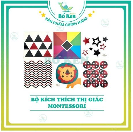 Bộ Thẻ Kích Thích Thị Giác Giúp Bé Phát triển Toàn Diện [Chuẩn Phương Pháp Montessori] [Decal và Thẻ Gấp]