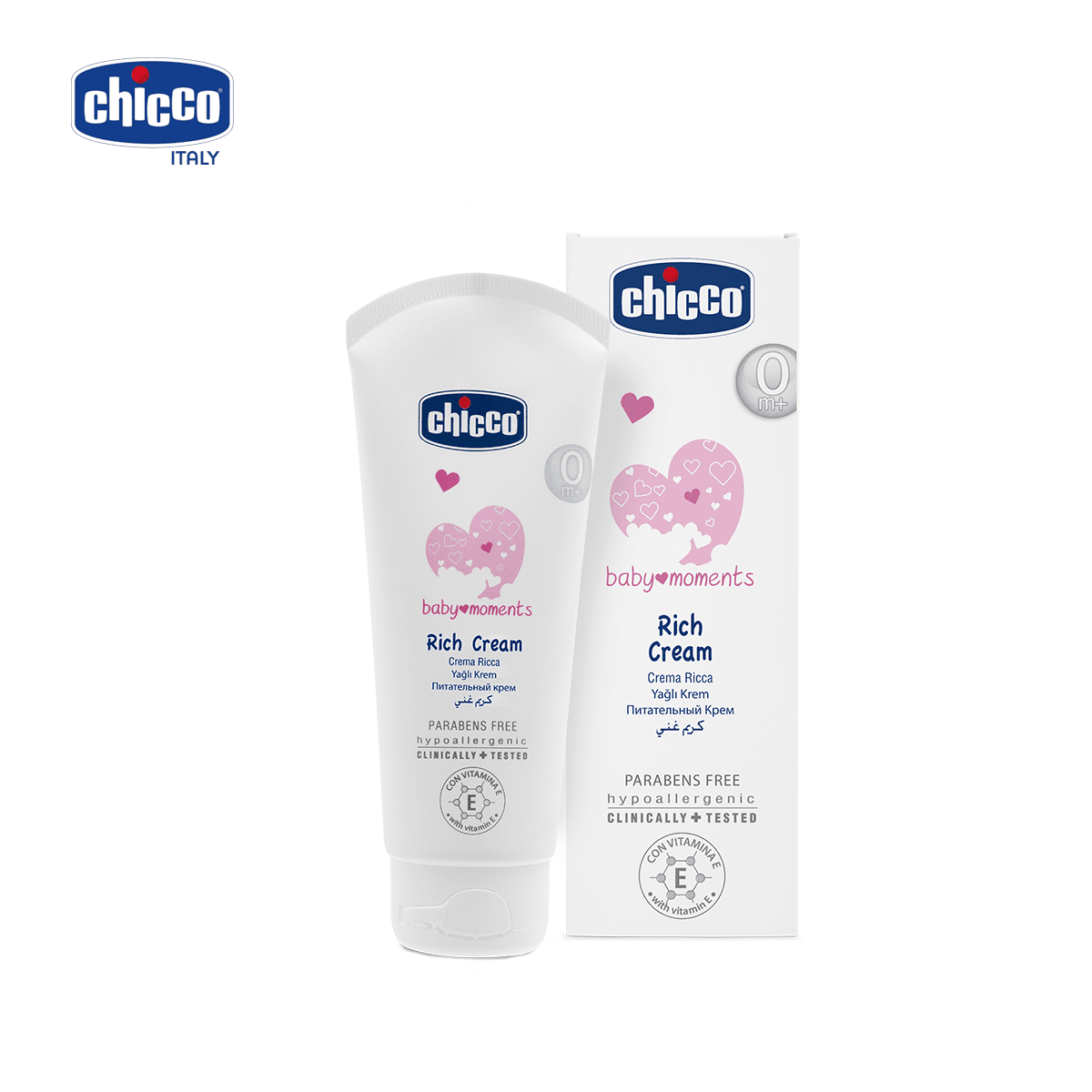 Kem dưỡng ẩm chứa Omega và vitamin E Chicco 100ml