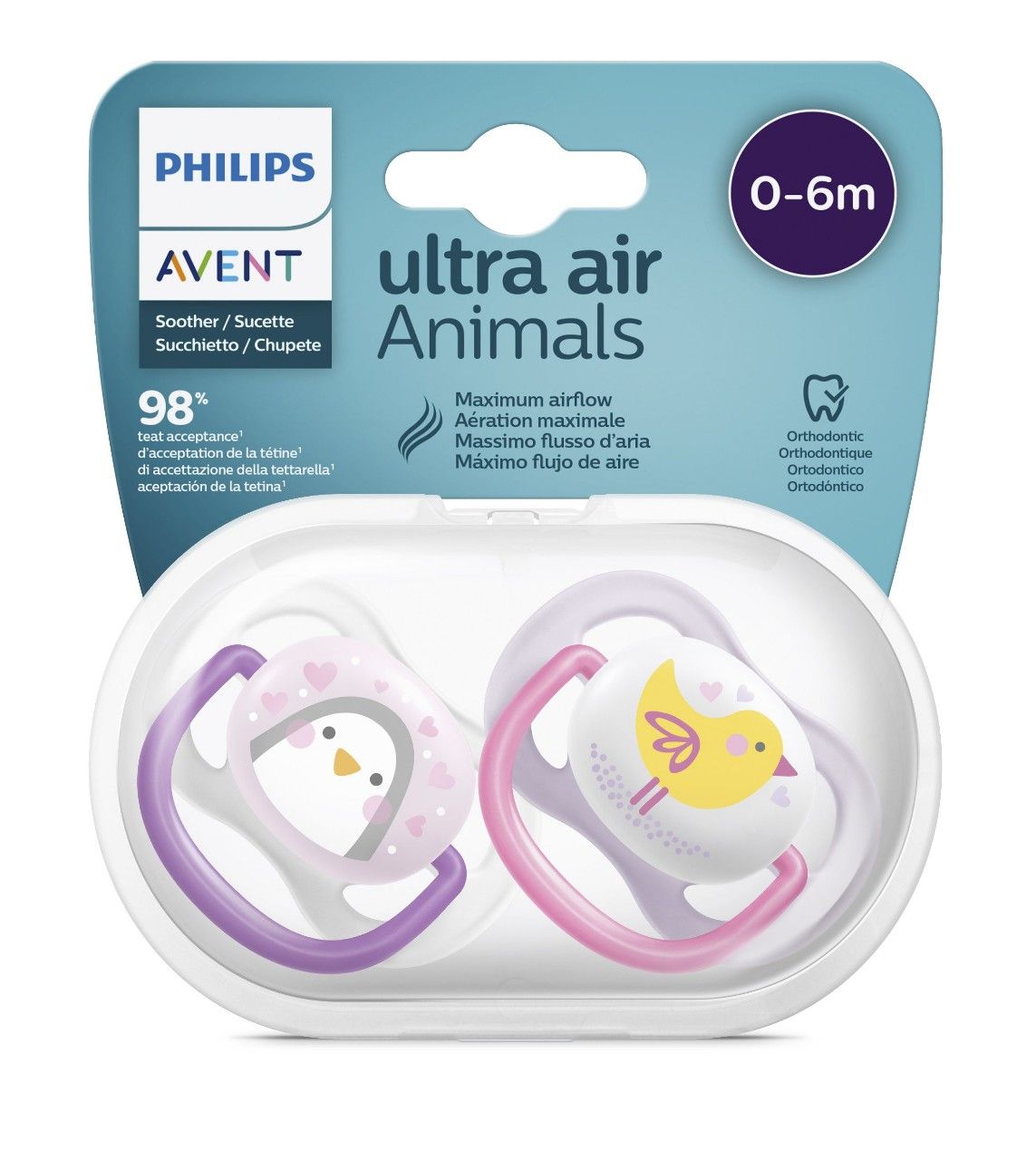 Ti giả Avent Soft/Ultra Air 0-6m/6-18m Cho Bé [Loại Thường/ Phản Quang]