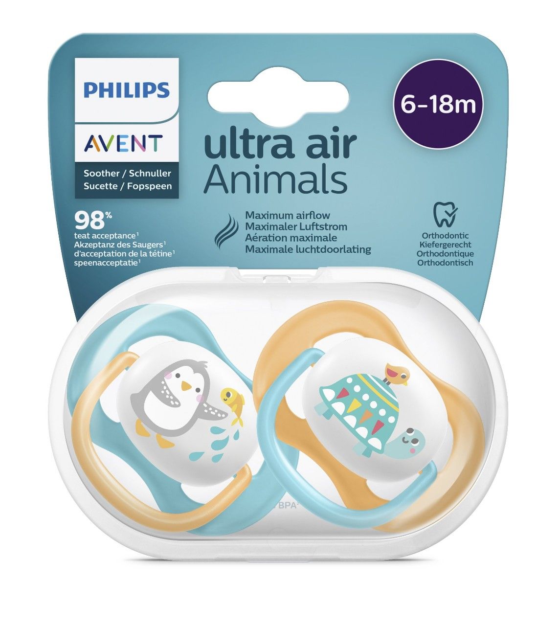 Ti giả Avent Soft/Ultra Air 0-6m/6-18m Cho Bé [Loại Thường/ Phản Quang]