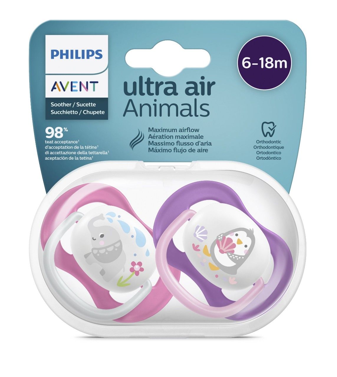 Ti giả Avent Soft/Ultra Air 0-6m/6-18m Cho Bé [Loại Thường/ Phản Quang]