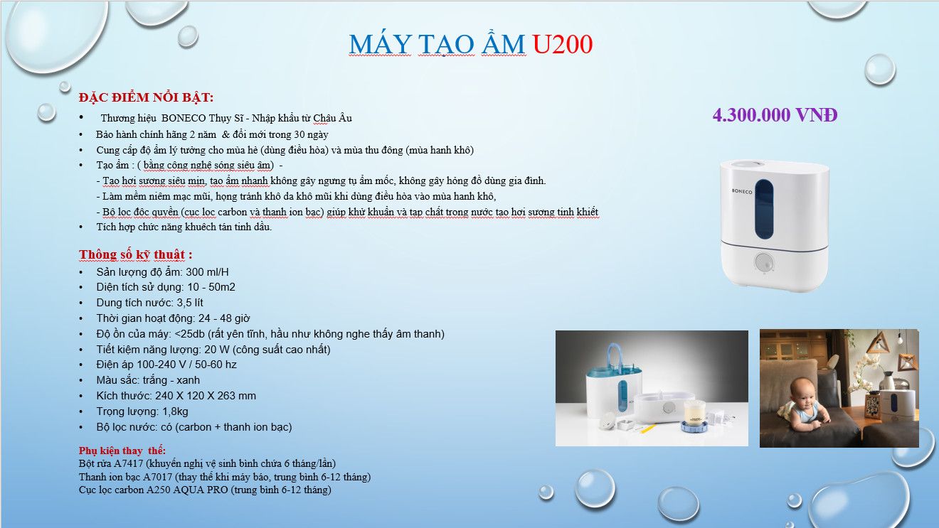 Máy tạo ẩm  Boneco U200