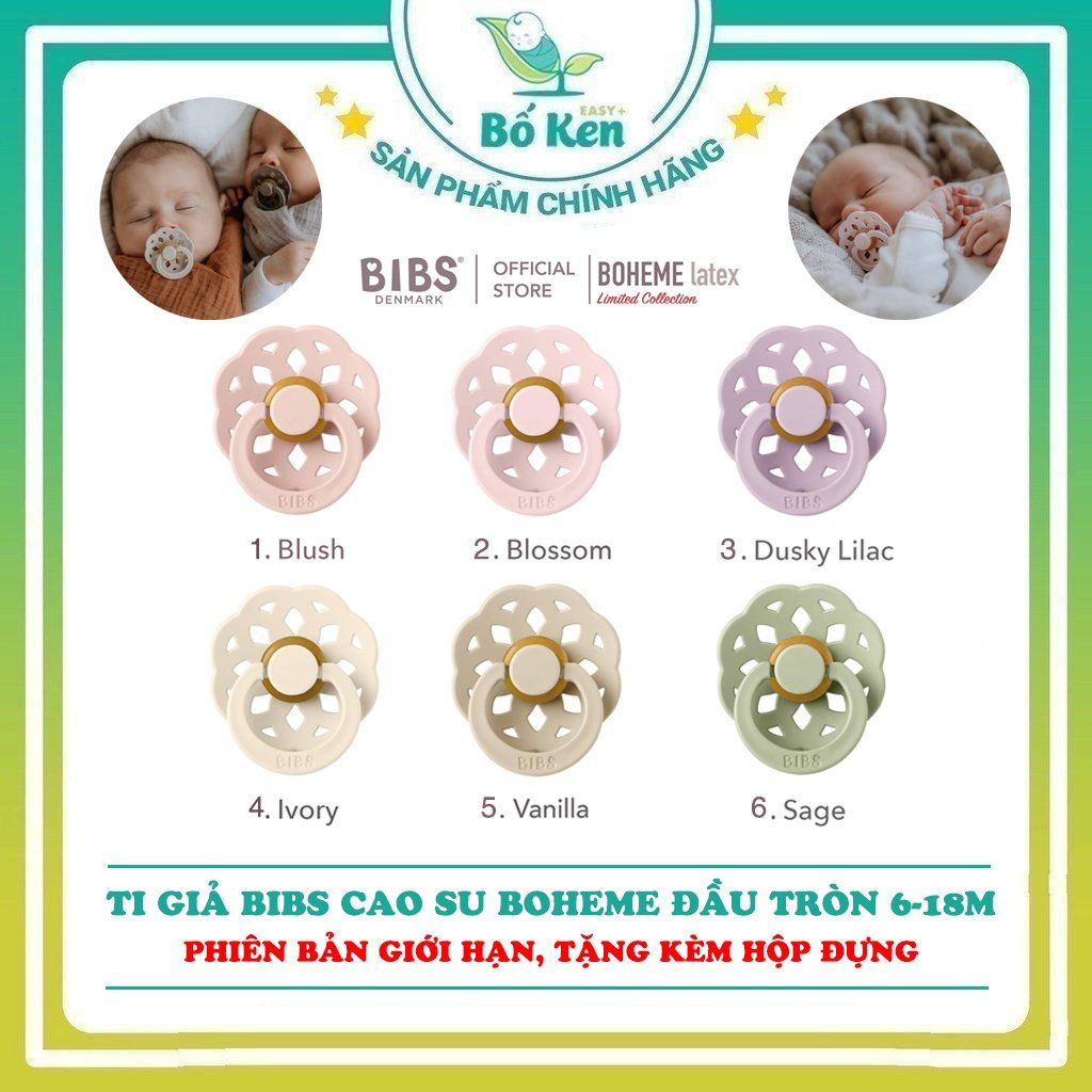 Ti giả BIBS Họa Tiết Tròn Cao Su Thường/ Phản Quang