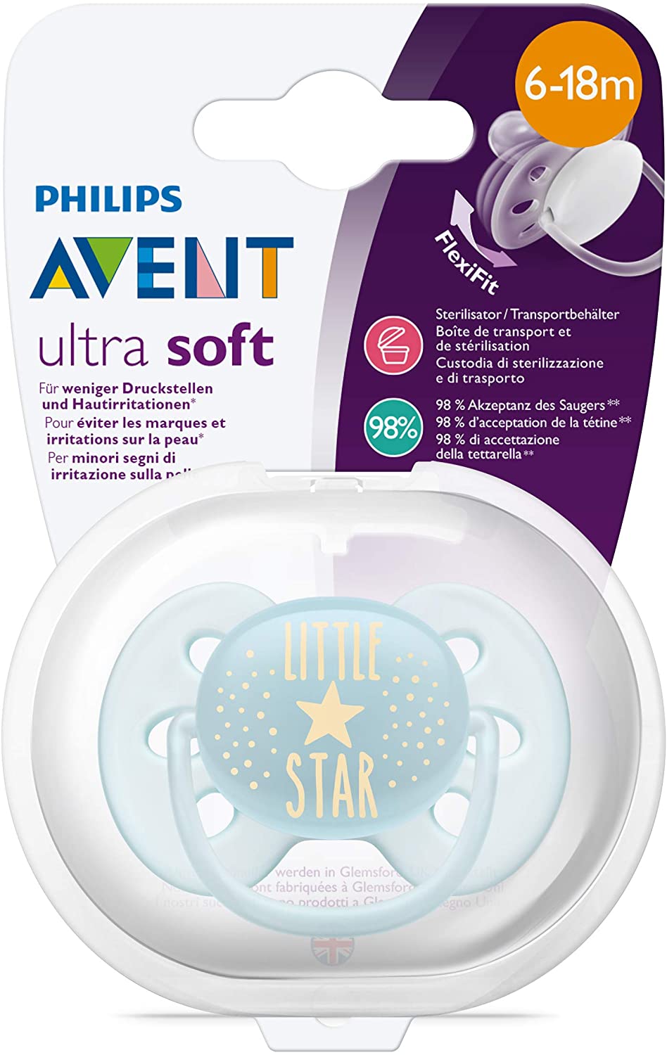 Ti giả Avent Soft/Ultra Air 0-6m/6-18m Cho Bé [Loại Thường/ Phản Quang]