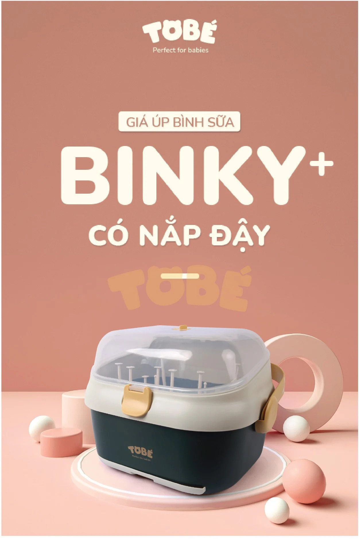 Giá úp bình sữa có nắp Binky PLUS Tobe