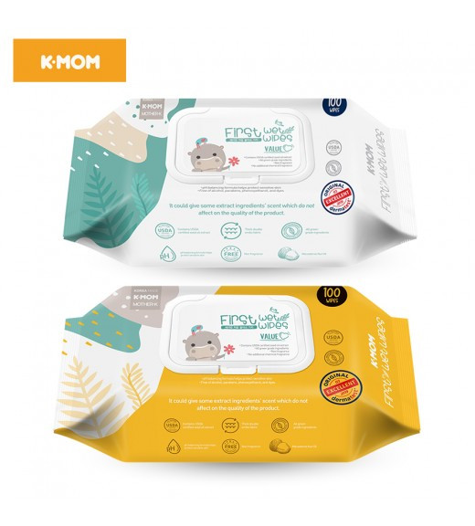 Khăn ướt cao cấp K-Mom Hàn Quốc vân nổi có nắp (100c)