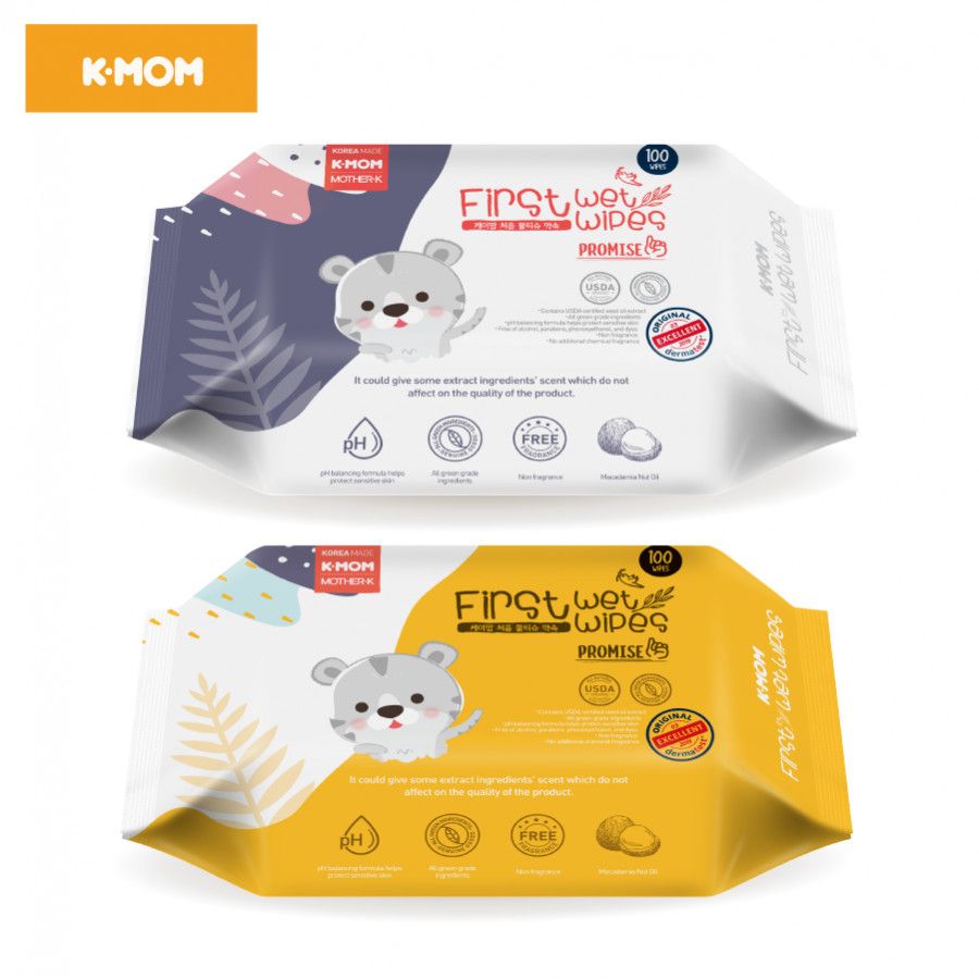 Khăn ướt cao cấp K-Mom Hàn Quốc (100c) - Không vân