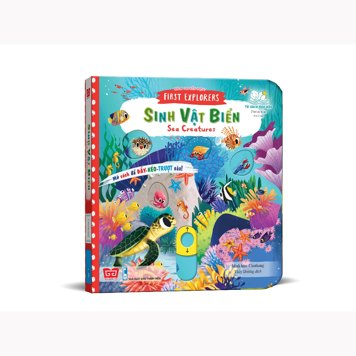 Sách tương tác - Sách chuyển động - First explorers - Sea creatures - Sinh vật biển