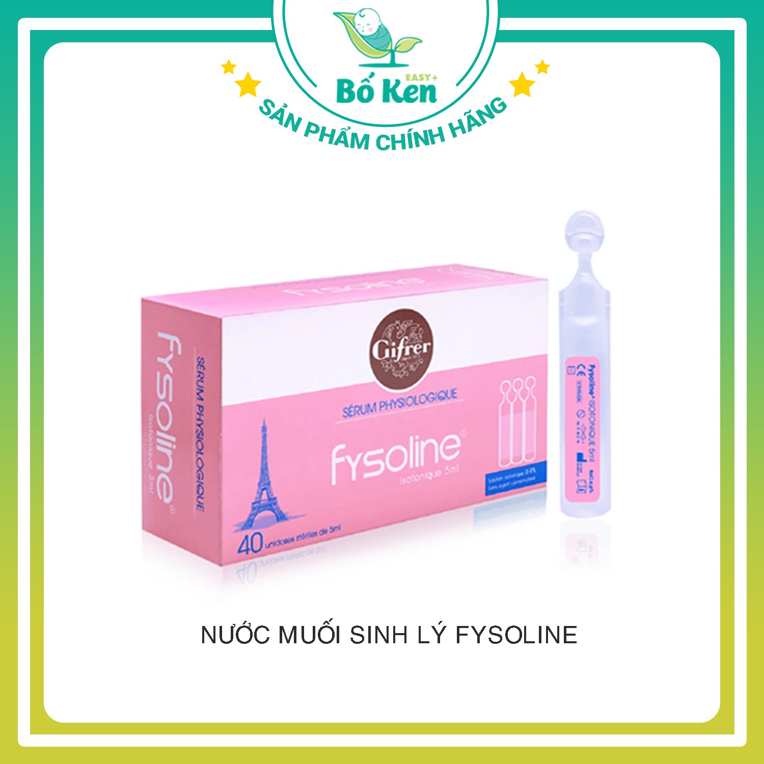 Nước muối sinh lý đẳng trương - Fysoline Isotonic 5ml - 40 Ống (Hồng)