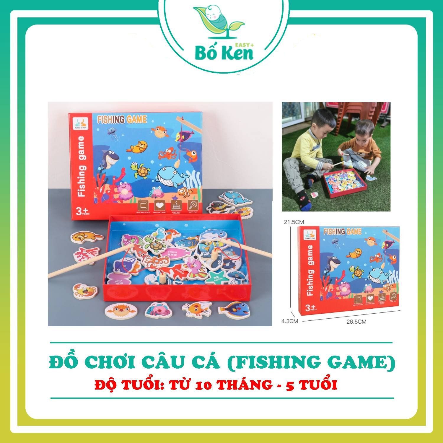 Đồ Chơi Câu Cá Gỗ Fishing Game [Đồ Chơi Cho Bé Từ 10 Tháng Đến 5 Tuổi]