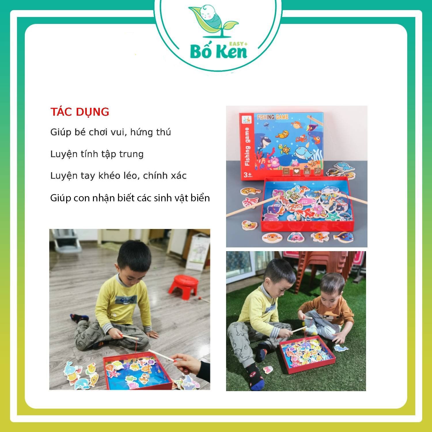 Đồ Chơi Câu Cá Gỗ Fishing Game [Đồ Chơi Cho Bé Từ 10 Tháng Đến 5 Tuổi]