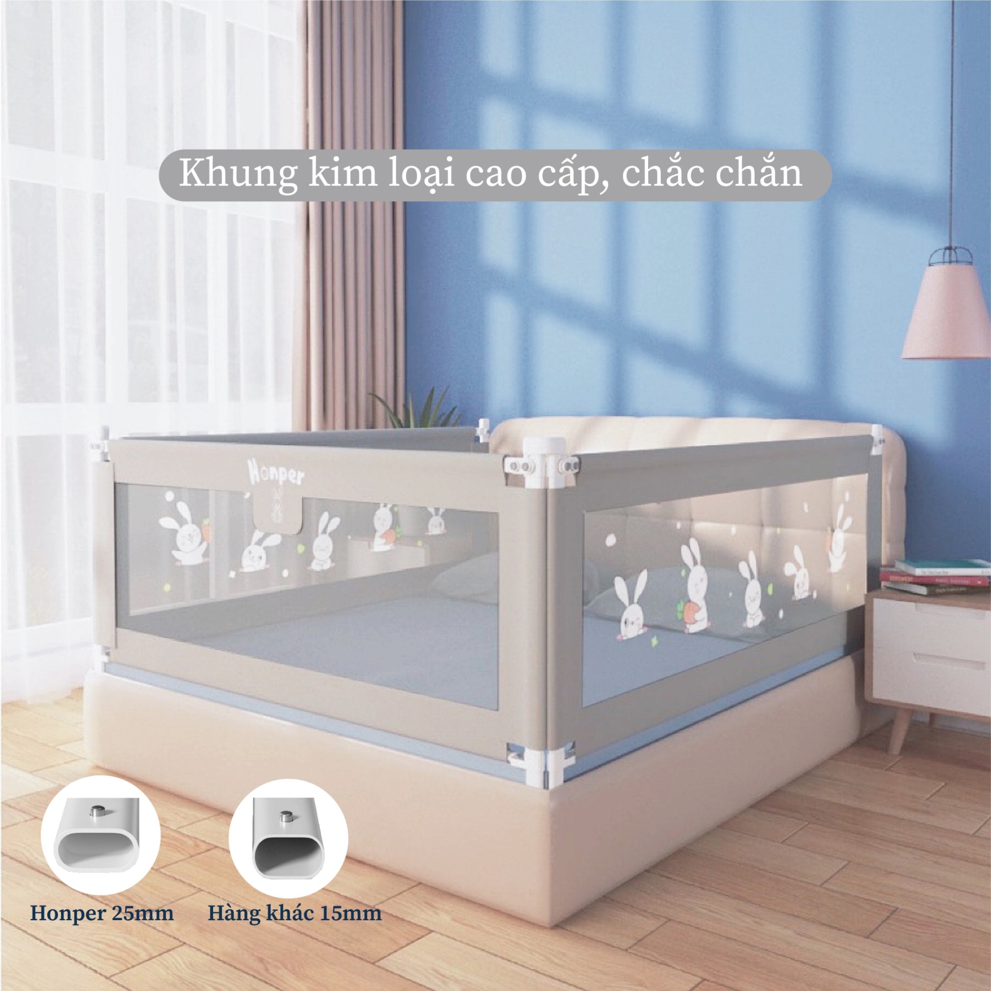 Thanh chắn giường Honper - Thiết kế cao cấp phong cách Hàn Quốc (1 thanh)