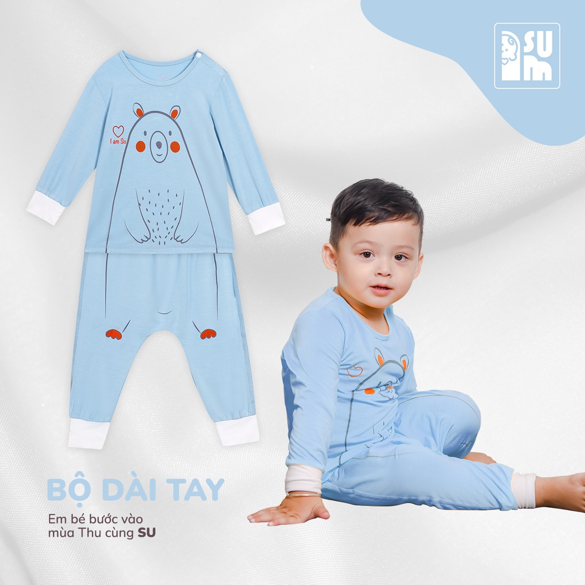 Bộ quần áo dài tay cài vai, vải sợi tre [SU-007]