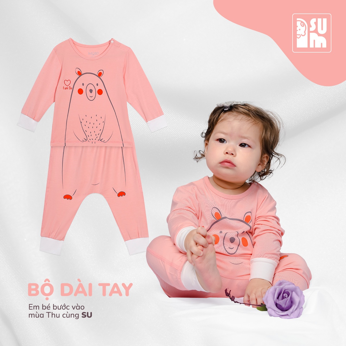 Bộ quần áo dài tay cài vai, vải sợi tre [SU-007]