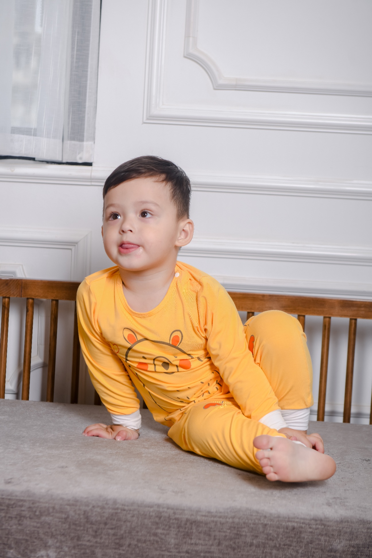 Bộ quần áo dài tay cài vai, vải sợi tre [SU-007]