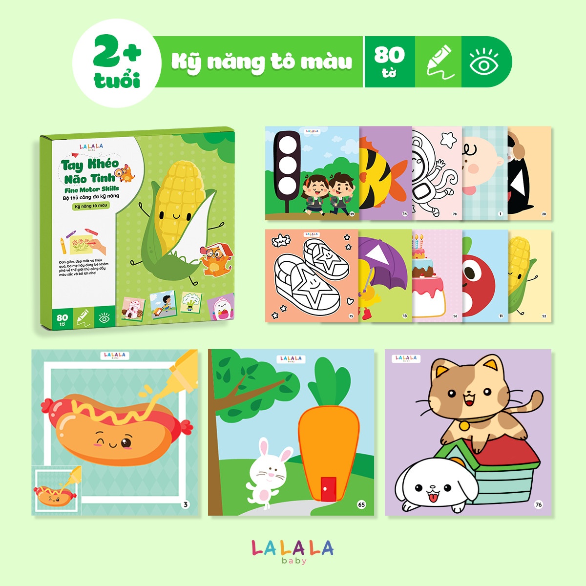 Bộ Giấy Thủ Công Đa Kỹ Năng Lalala Baby: Cắt, Dán, Gấp Giấy [Đồ Chơi Cho Trẻ Từ 2 - 6 Tuổi: Tay Khéo Não Tinh]