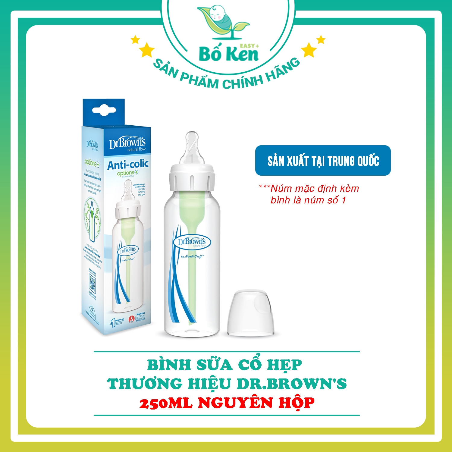 Bình Sữa Dr Brown 250ml Cổ Hẹp Nhựa PP