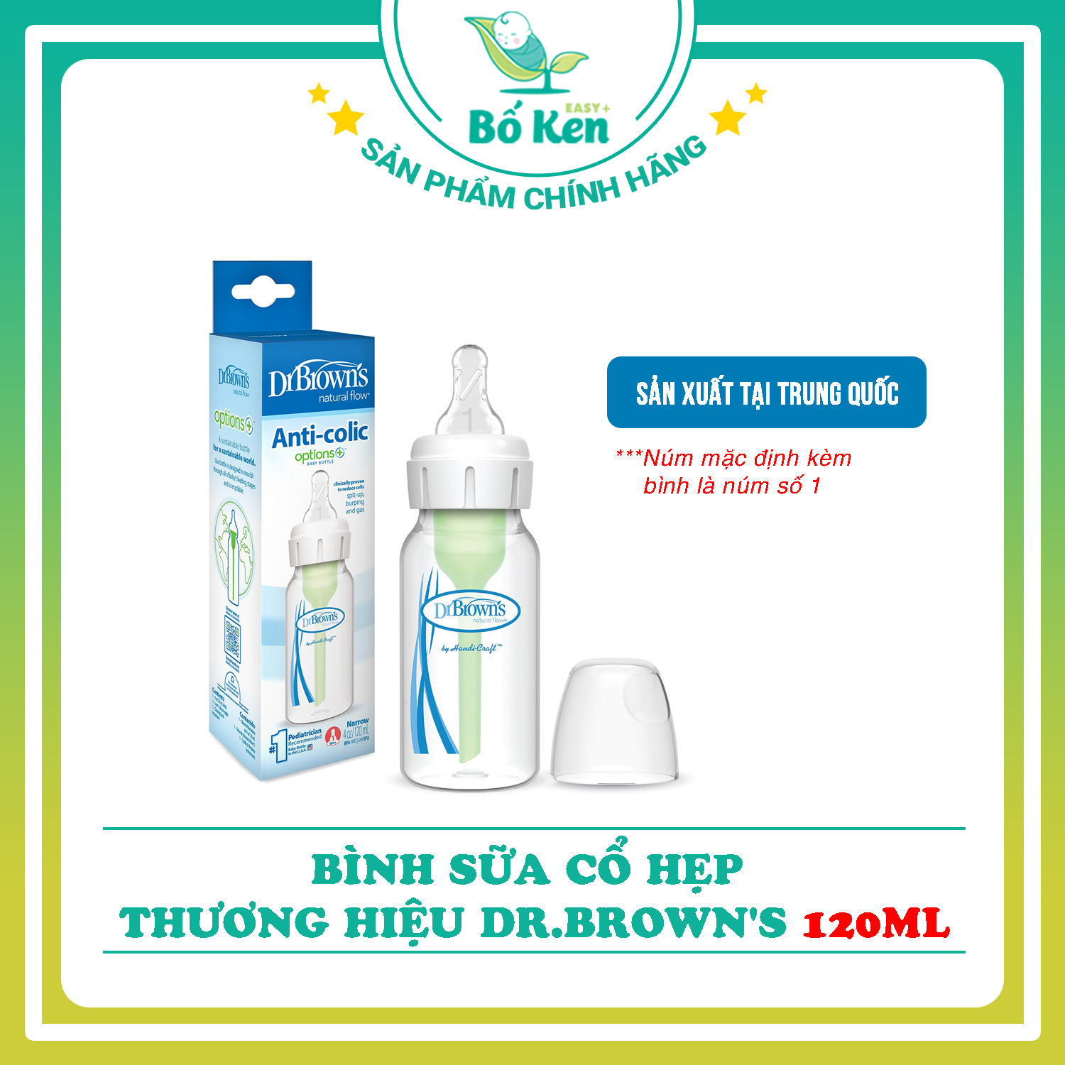 Bình Sữa Dr Brown 120ml Cổ Hẹp Nhựa PP