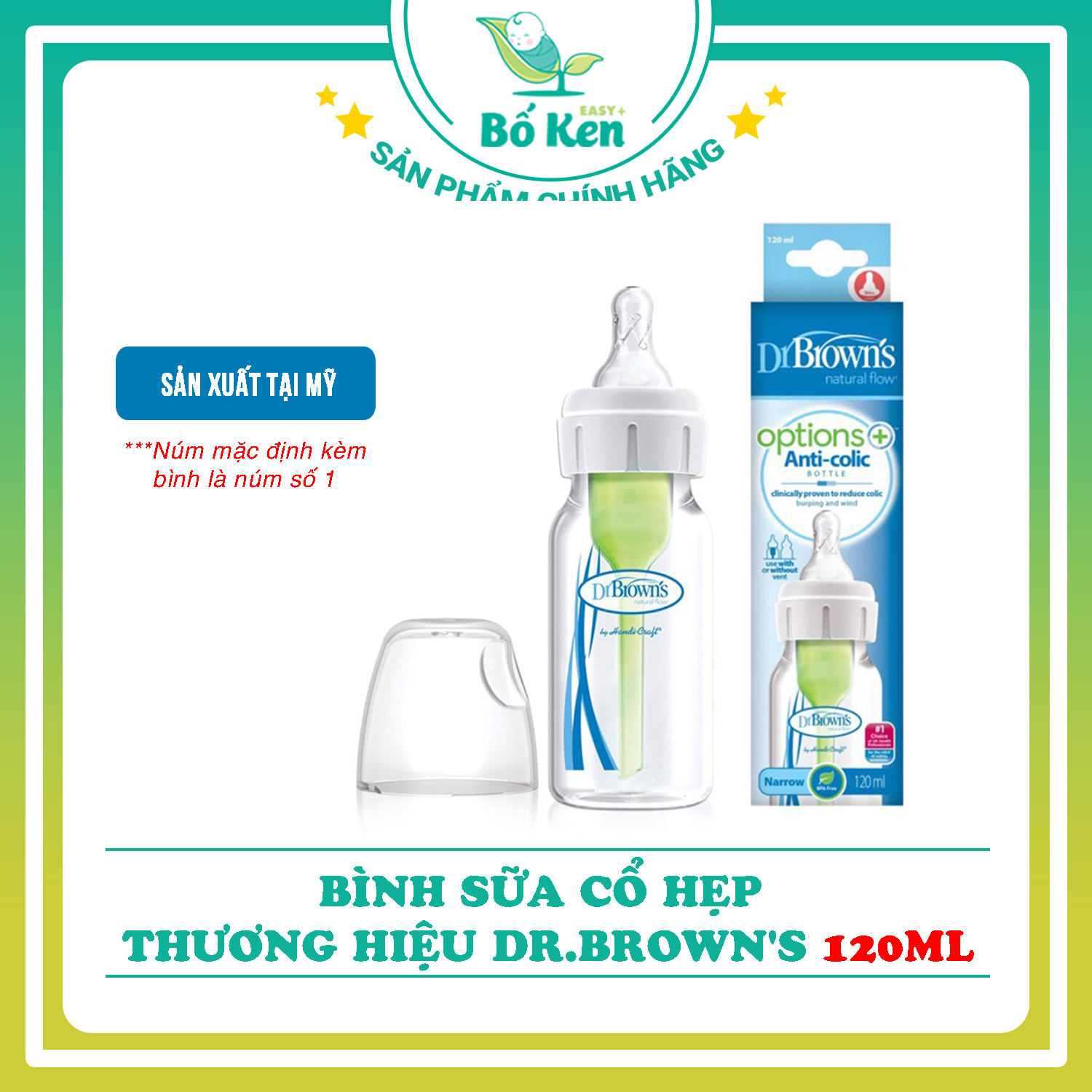 Bình Sữa Dr Brown 120ml Cổ Hẹp Nhựa PP