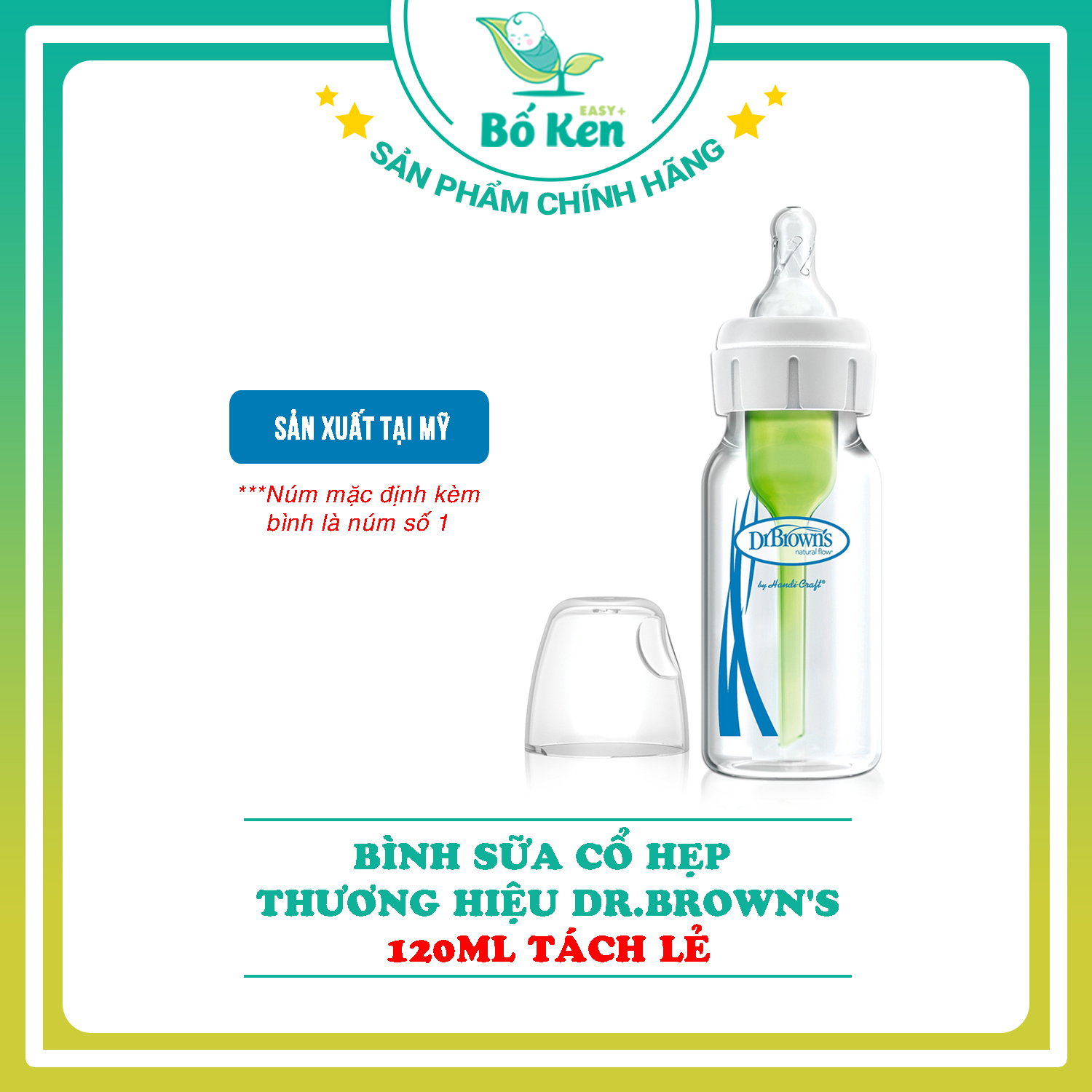 Bình Sữa Dr Brown 120ml Cổ Hẹp Nhựa PP