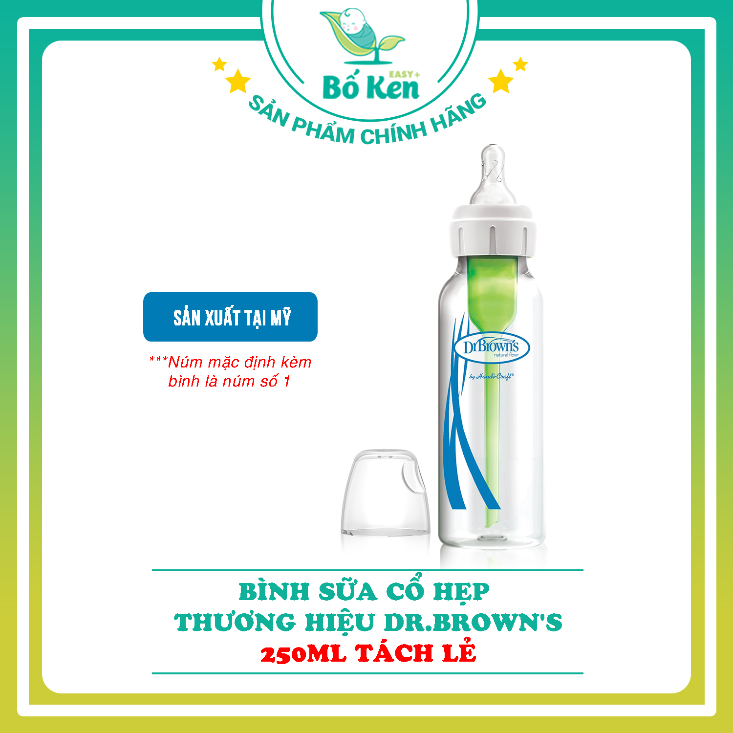 Bình Sữa Dr Brown 250ml Cổ Hẹp Nhựa PP