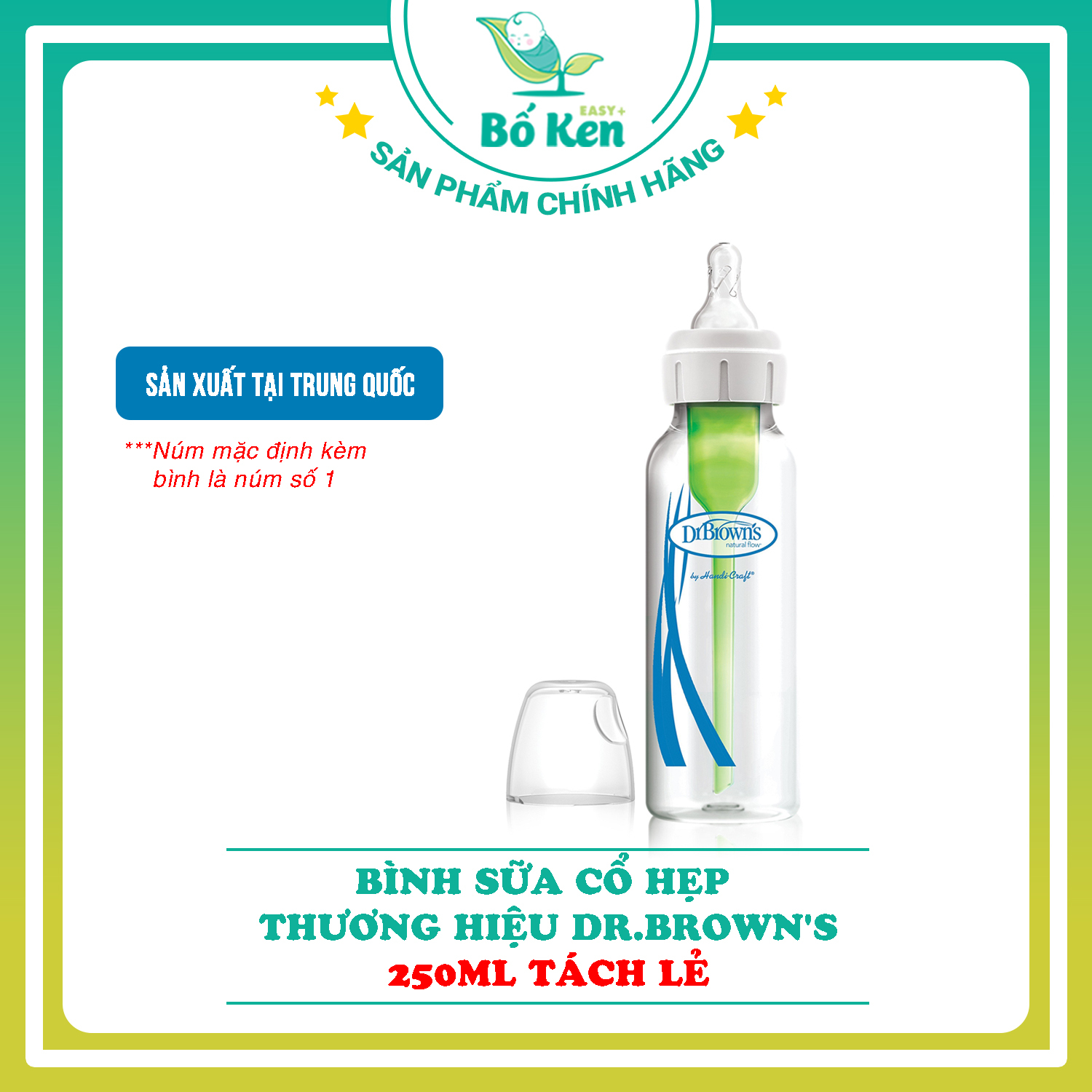 Bình Sữa Dr Brown 250ml Cổ Hẹp Nhựa PP