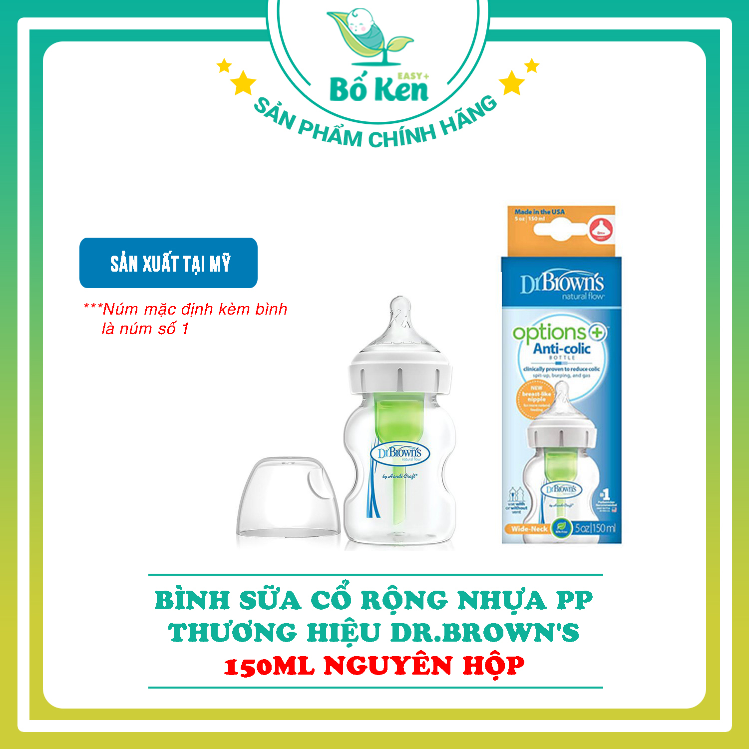 Bình Sữa Dr Brown 150ml Cổ Rộng Nhựa PP