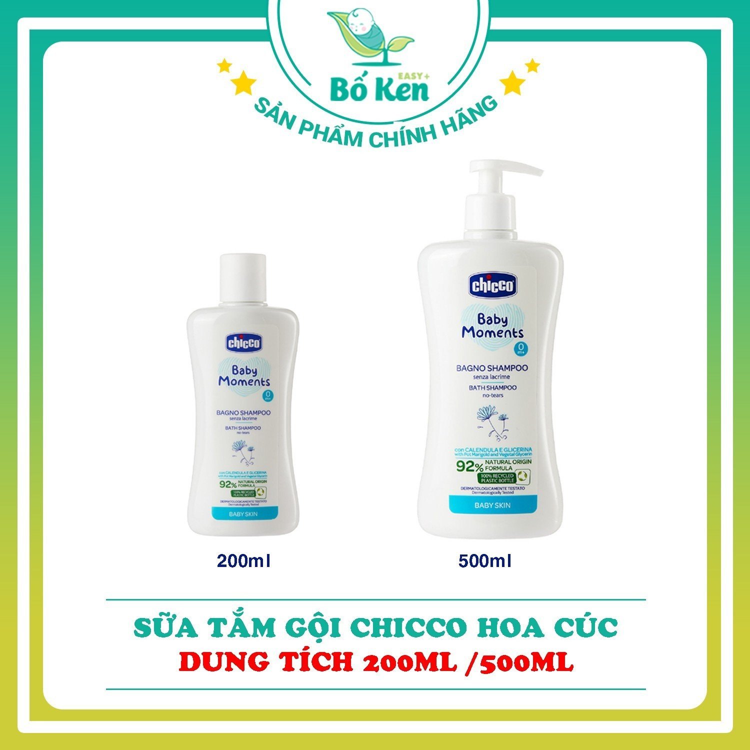 Sữa Tắm Gội Chicco Cho Bé Từ Sơ Sinh 0M+ [Thương Hiệu Chicco, Xuất xứ Italy]