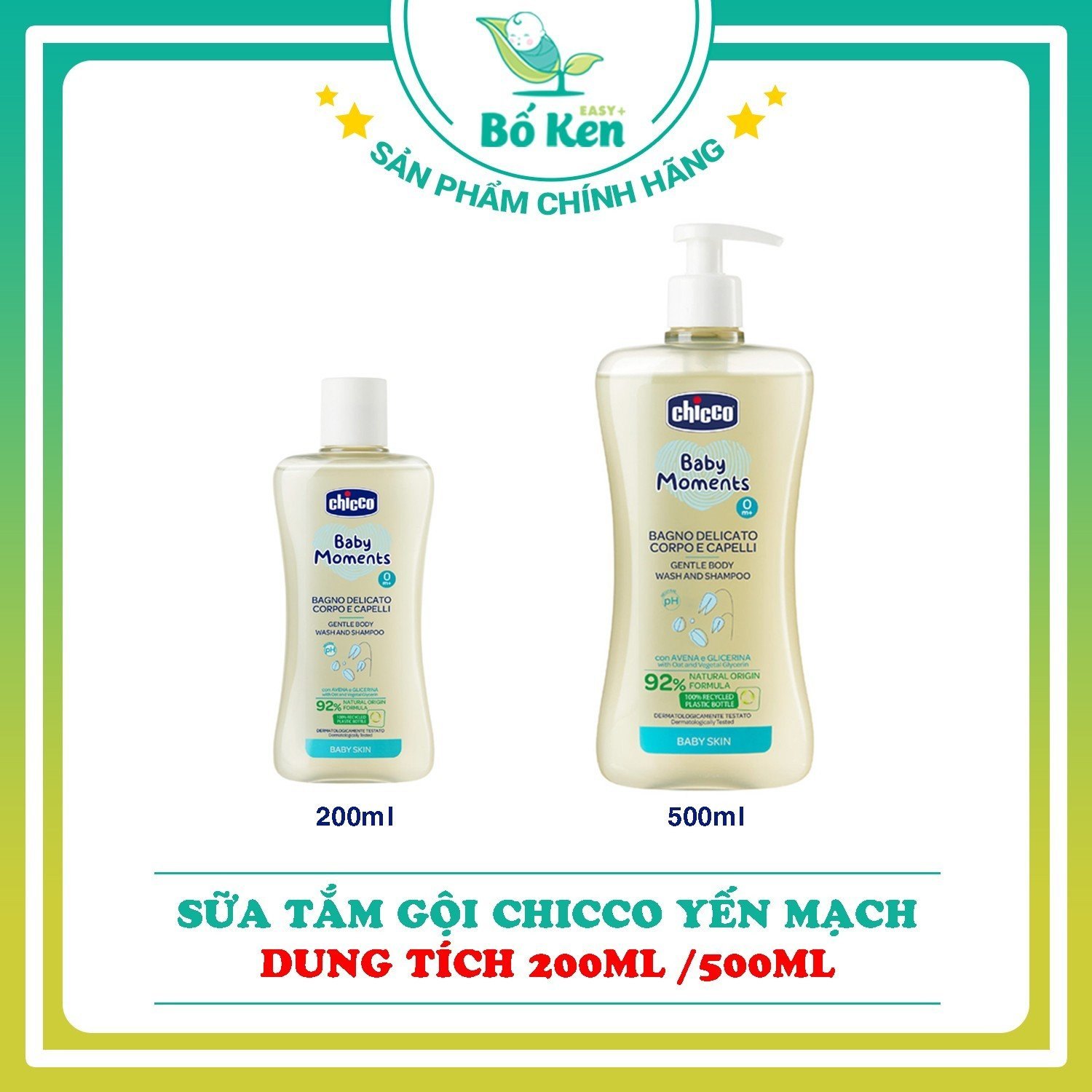 Sữa Tắm Gội Chicco Cho Bé Từ Sơ Sinh 0M+ [Thương Hiệu Chicco, Xuất xứ Italy]