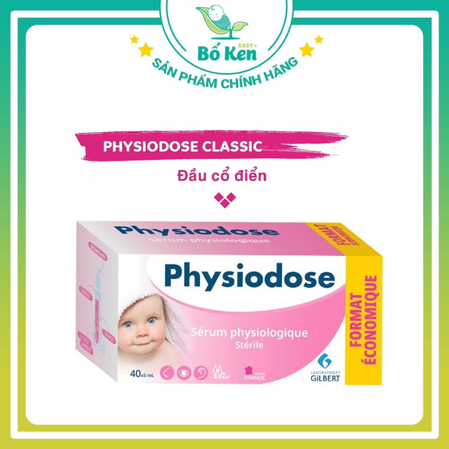 Nước muối sinh lý Physiodose 40 ống - Đầu cổ điển