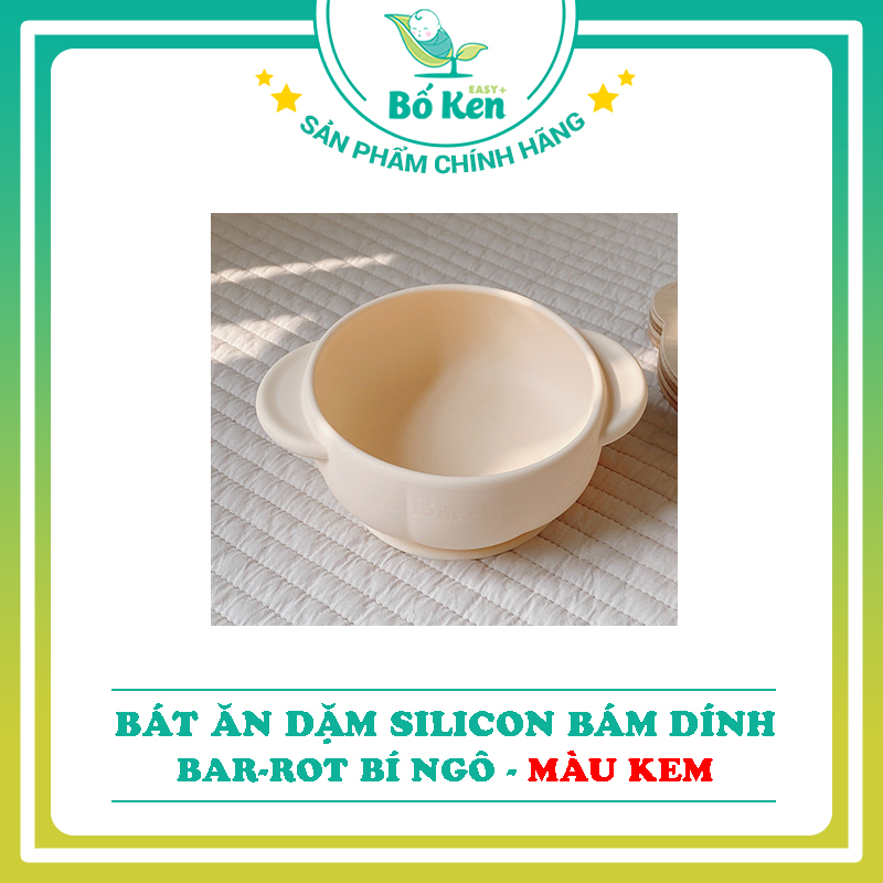 Bát ăn dặm Bar-rot silicon hít bàn Bí Ngô