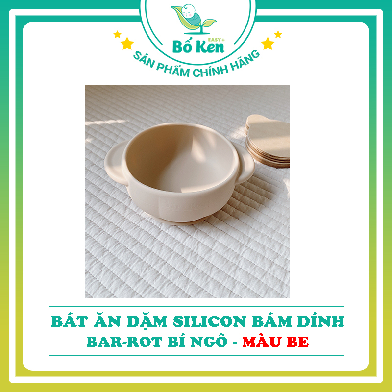 Bát ăn dặm Bar-rot silicon hít bàn Bí Ngô