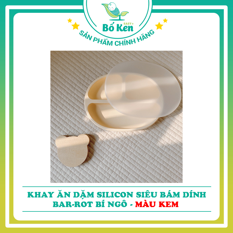 Khay Ăn Dặm Silicon Cao cấp Siêu Bám Dính Cho Bé [Bar-Rot Bí Ngô]