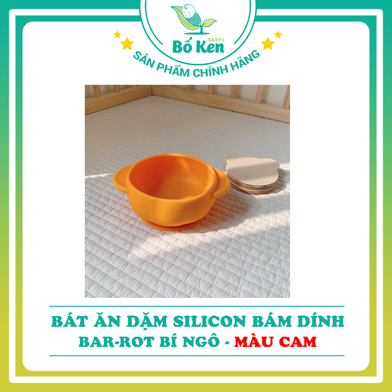 Bát ăn dặm Bar-rot silicon hít bàn Bí Ngô