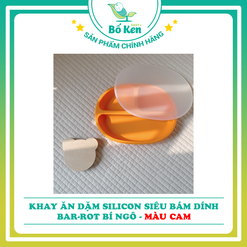 Khay Ăn Dặm Silicon Cao cấp Siêu Bám Dính Cho Bé [Bar-Rot Bí Ngô]