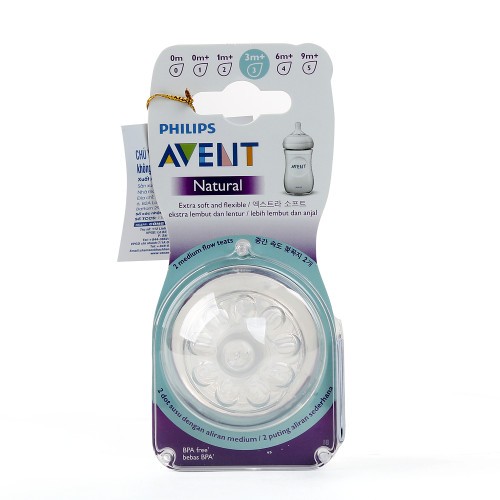 Núm bình sữa Avent Natural bản 2.0 [Mô Phỏng Ty Mẹ Tự Nhiên - Cam kết hàng chính hãng philips]