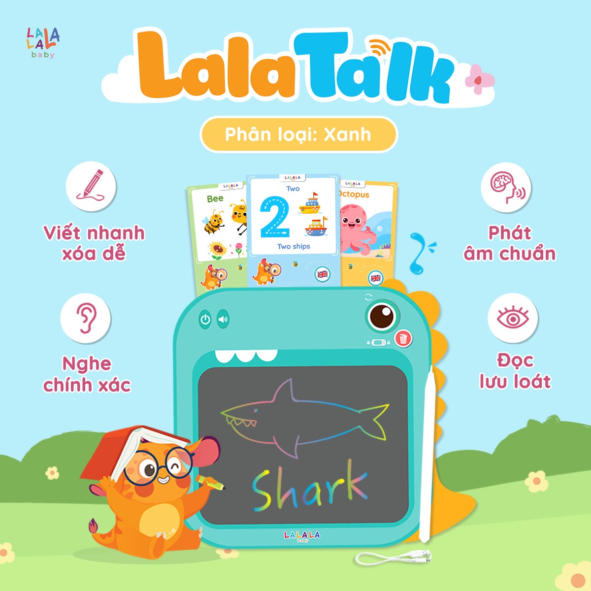 Máy Đọc Thẻ Song Ngữ kèm Bảng Viết LalaTalk