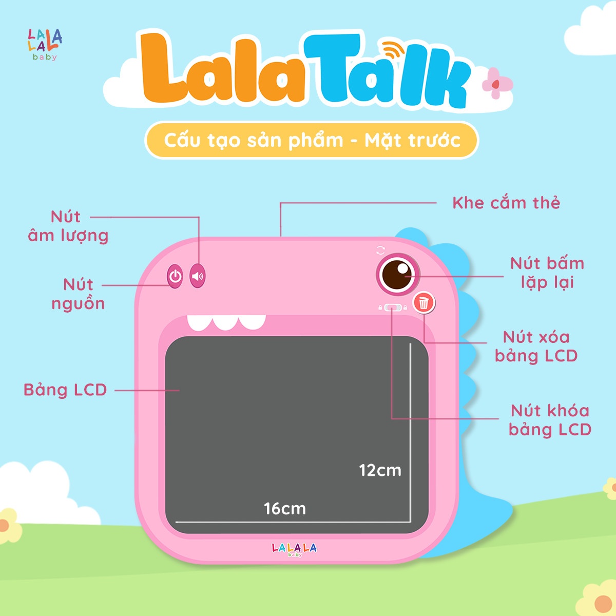 Máy Đọc Thẻ Song Ngữ kèm Bảng Viết LalaTalk