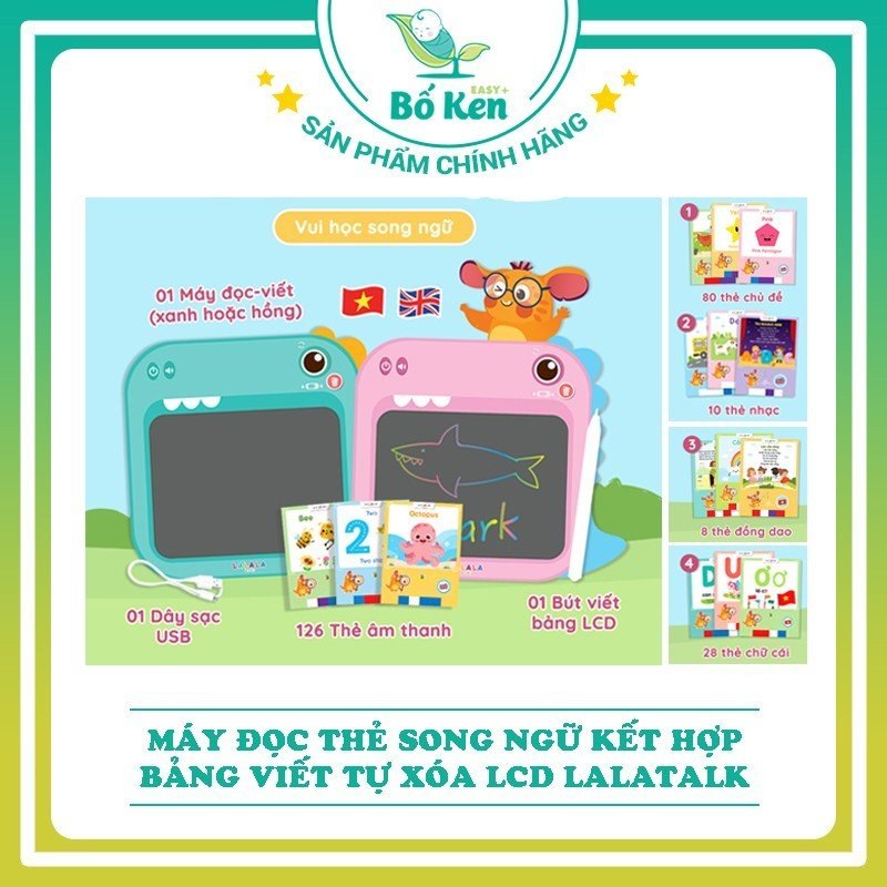 Máy Đọc Thẻ Song Ngữ kèm Bảng Viết LalaTalk