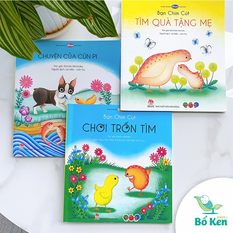 Sách Bộ 3 cuốn: Yêu thương gia đình (Bạn chim cút chơi trốn tìm - Bạn chim cút tìm quà tặng mẹ - Chuyện của cún Pi) 0y+