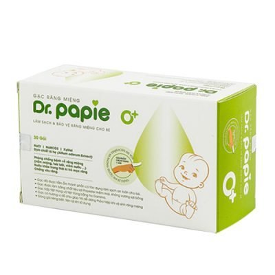 Gạc rơ lưỡi Dr Papie 0m+ (30 gói/hộp)