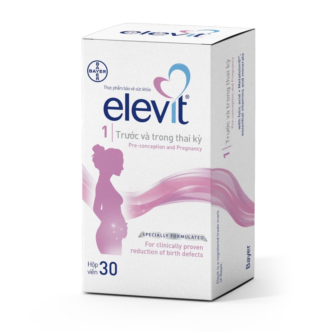 Vitamin tổng hợp Elevit Trước-Trong-Sau thai kì - Loại 30 viên Pháp